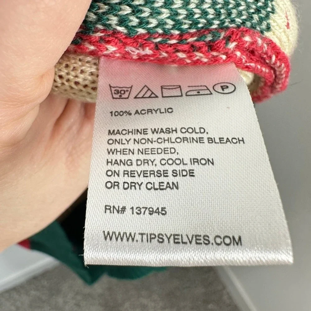 Tipsy Elves Christmas Tree Ugly Sweater Mens XXL Red Green Acrylic Holiday - Picture 8 of 9